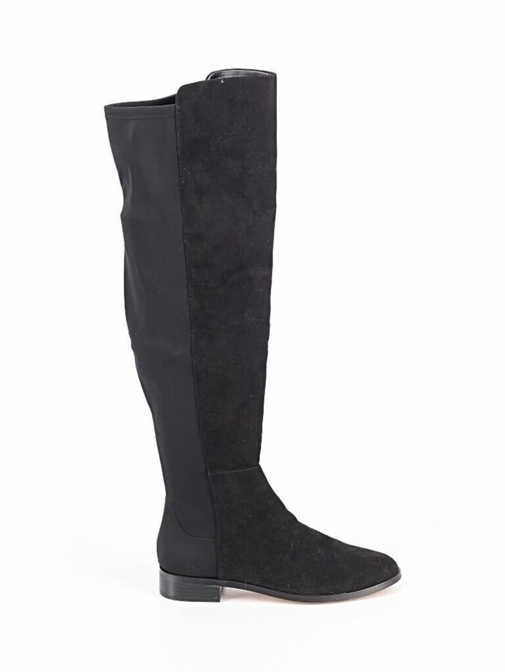 J.Crew Factory Black Faux Suede Knee High Boots with Stretch Women's 7 Pull On